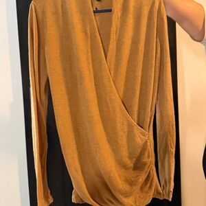 Y2K mustard yellow The Limited wrap top size medium